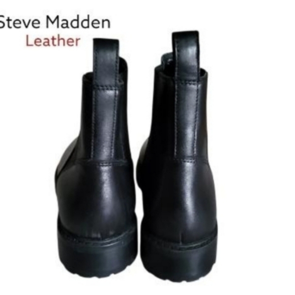 Steve Madden Leather Lorali Black Chelsea Ankle Boot Equestria Barn Shoe Women 7 - Picture 2 of 9